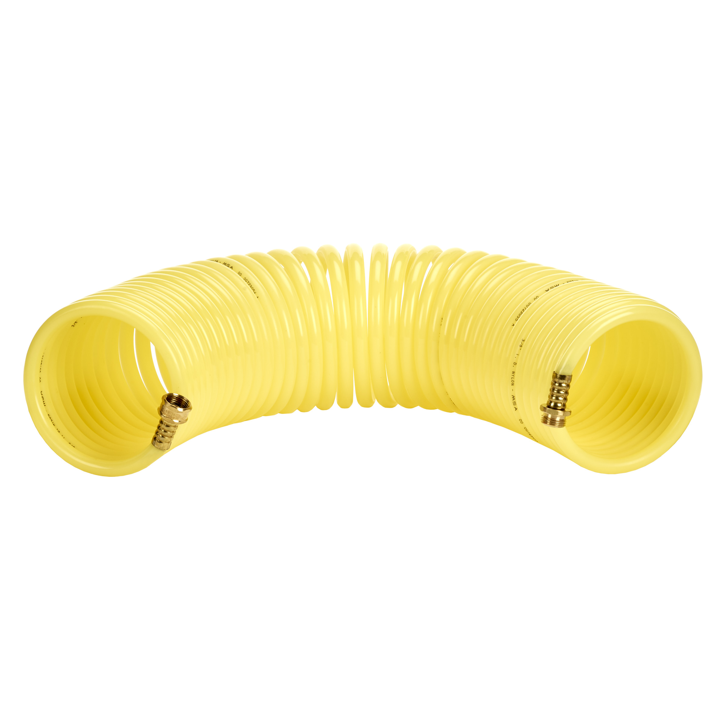 Air-Supply Hose, Coiled Nylon. Brass, 15ft